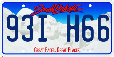 SD license plate 93IH66