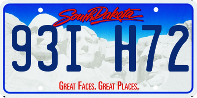 SD license plate 93IH72