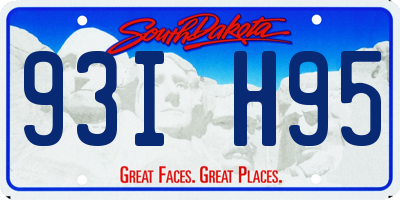 SD license plate 93IH95