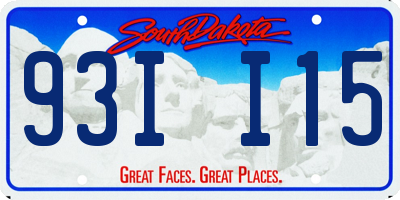 SD license plate 93II15