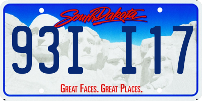 SD license plate 93II17