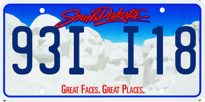 SD license plate 93II18