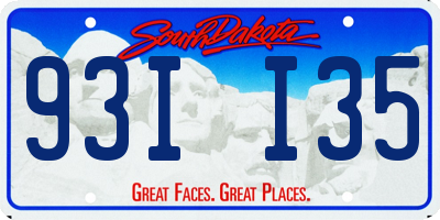SD license plate 93II35