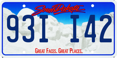 SD license plate 93II42