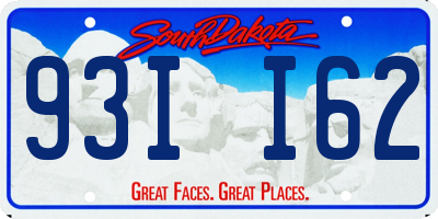 SD license plate 93II62