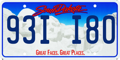 SD license plate 93II80