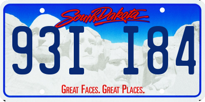 SD license plate 93II84