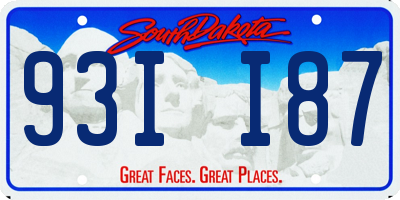 SD license plate 93II87