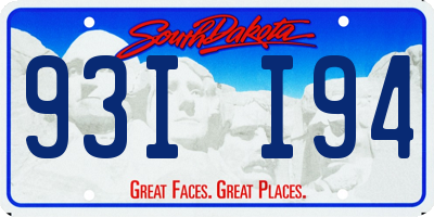 SD license plate 93II94