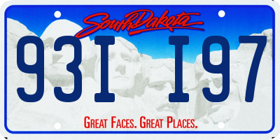 SD license plate 93II97