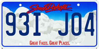 SD license plate 93IJ04