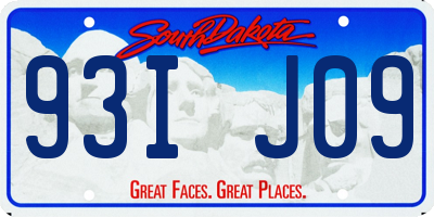 SD license plate 93IJ09