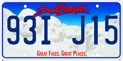 SD license plate 93IJ15