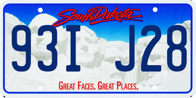 SD license plate 93IJ28