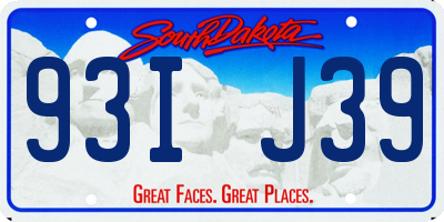 SD license plate 93IJ39