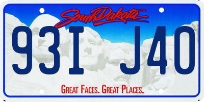 SD license plate 93IJ40