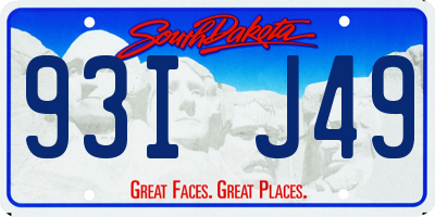 SD license plate 93IJ49