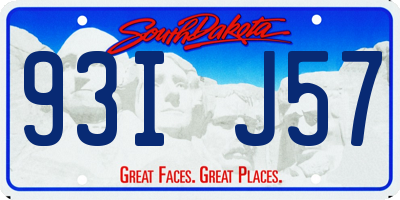 SD license plate 93IJ57