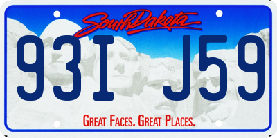 SD license plate 93IJ59