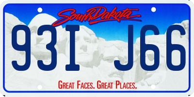 SD license plate 93IJ66