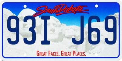 SD license plate 93IJ69