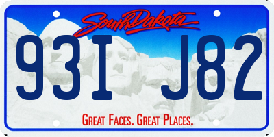 SD license plate 93IJ82