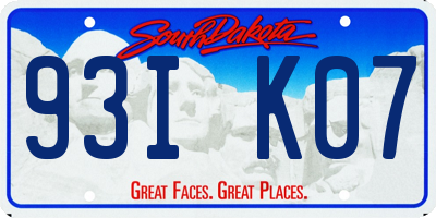 SD license plate 93IK07