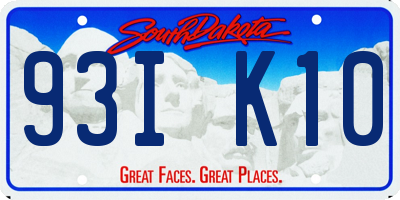 SD license plate 93IK10