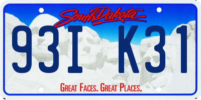 SD license plate 93IK31