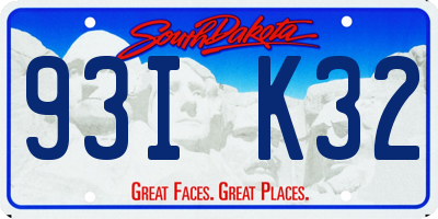 SD license plate 93IK32
