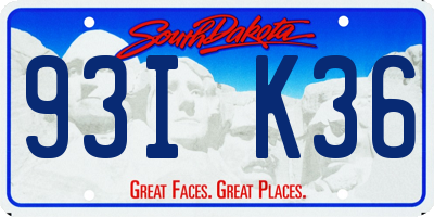 SD license plate 93IK36
