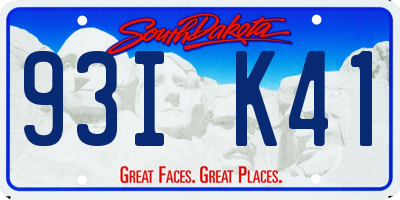 SD license plate 93IK41