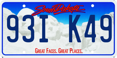 SD license plate 93IK49