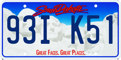 SD license plate 93IK51