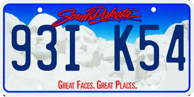 SD license plate 93IK54