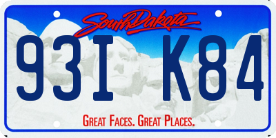 SD license plate 93IK84