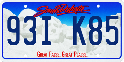 SD license plate 93IK85