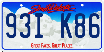 SD license plate 93IK86