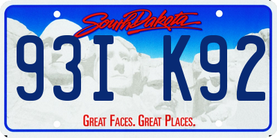 SD license plate 93IK92
