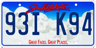 SD license plate 93IK94
