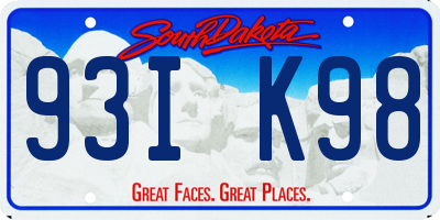 SD license plate 93IK98