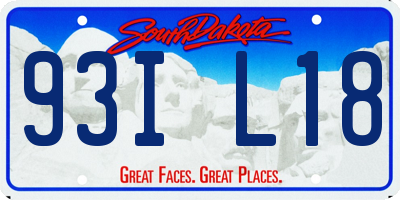 SD license plate 93IL18