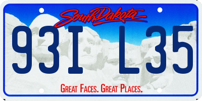 SD license plate 93IL35