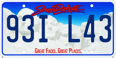 SD license plate 93IL43