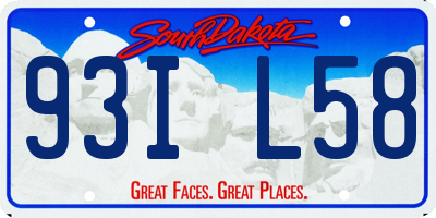 SD license plate 93IL58