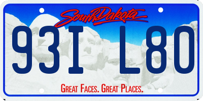SD license plate 93IL80