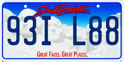 SD license plate 93IL88