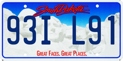 SD license plate 93IL91