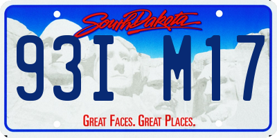 SD license plate 93IM17