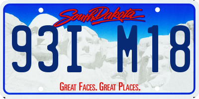 SD license plate 93IM18